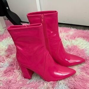 Vibrant Fuchsia Heeled Boots